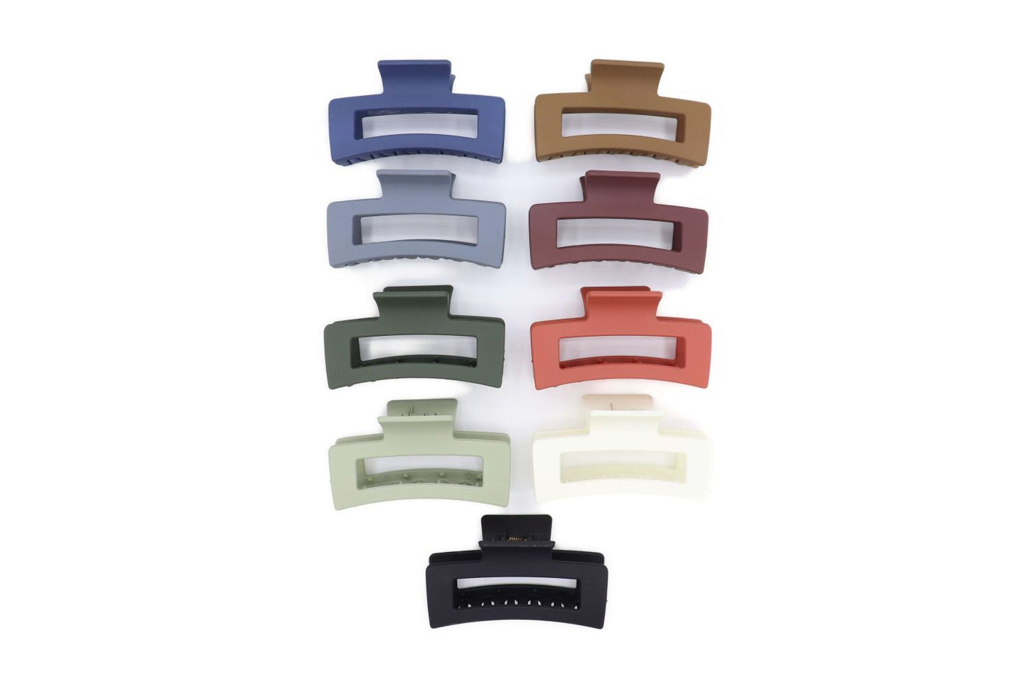 Rectangle 8.5cm Claw Clips MATTE - 9 Colour Bundle
